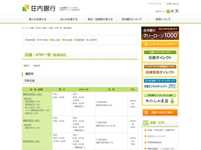 荘内銀行 遊佐エルパ ATM(日本、〒999-8311山形県飽海郡遊佐町小原田)