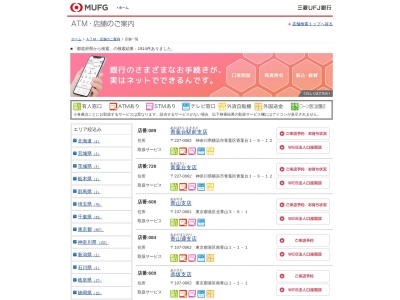 三菱UFJ銀行 ATMコーナー モリシアのクチコミ・評判とホームページ