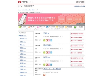 三菱UFJ銀行 五反野駅前出張所(日本、〒120-0015東京都足立区足立4丁目38)
