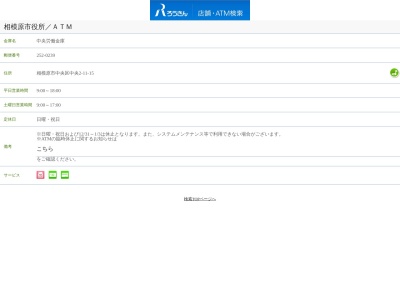 ランキング第8位はクチコミ数「0件」、評価「0.00」で「中央労働金庫 相模原支店 相模原市役所出張所（ＡＴＭコーナー）」
