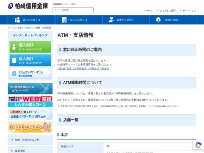 ランキング第6位はクチコミ数「0件」、評価「0.00」で「柏崎信用金庫 四谷支店」