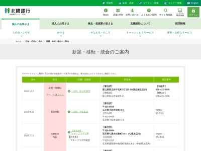 ランキング第10位はクチコミ数「0件」、評価「0.00」で「北國銀行 七塚支店」