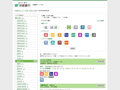 ランキング第2位はクチコミ数「1件」、評価「1.76」で「京都銀行 東亀岡支店 アル・プラザ亀岡 ATMコーナー」