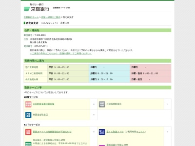京都銀行西七条支店(京都府京都市下京区西七条北衣田町49-2)