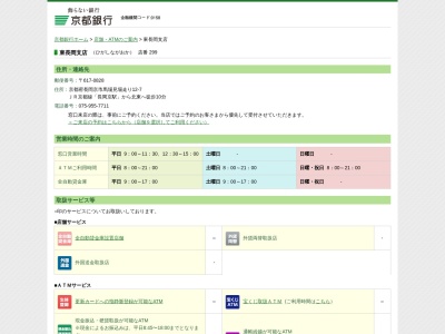 京都銀行東長岡支店(京都府長岡京市馬場見場走り12-1)