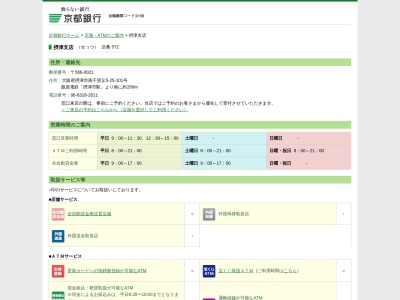 京都銀行摂津支店(大阪府摂津市南千里丘5-25)