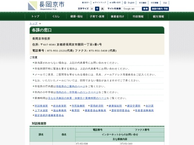 ランキング第1位はクチコミ数「0件」、評価「0.00」で「長岡京市役所 職員課」