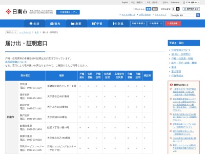日南市役所 支所・出張所日南ショッピングセンター市民サービスコーナー(日本、〒887-0005宮崎県日南市材木町4−1)