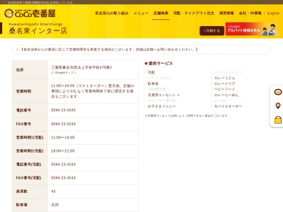 ランキング第10位はクチコミ数「0件」、評価「0.00」で「カレーハウスCoCo壱番屋 桑名東インター店」