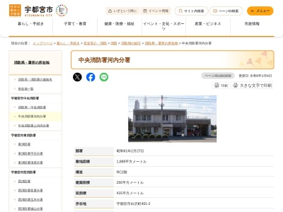 宇都宮市中央消防署河内分署(栃木県宇都宮市白沢町401-2)