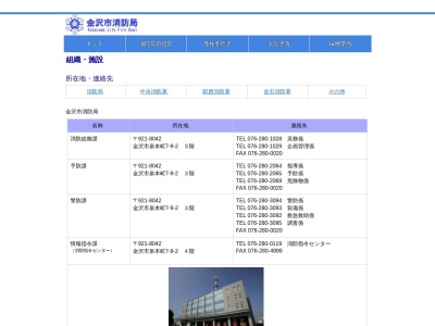 金沢市中央消防署 高尾台出張所のクチコミ・評判とホームページ