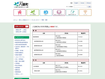八頭消防署(日本、〒680-1211鳥取県鳥取市河原町山手48)