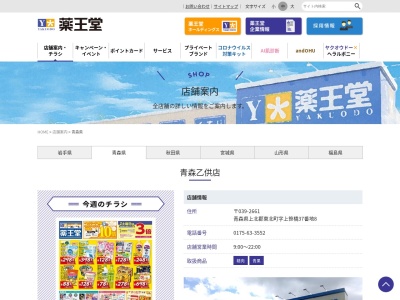 薬王堂 青森乙供店(日本、〒039-2661青森県上北郡東北町上笹橋37−8)
