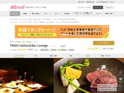 TREES トゥリース イタリアン アンド バーラウンジ 神楽坂(東京都新宿区神楽坂3-1 クレール神楽坂IIB1)