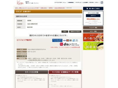 ビバパエリア軽井沢店(長野県北佐久郡軽井沢町軽井沢1074-5)