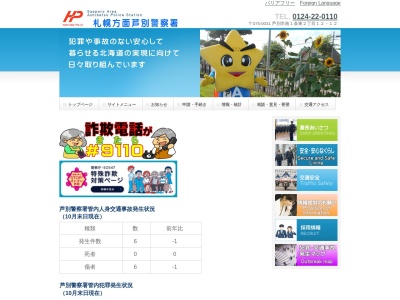 芦別警察署(北海道芦別市南1条東2-12-12)