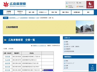 広島東警察署 中山交番(日本、〒732-0026広島県広島市東区中山中町11−3)