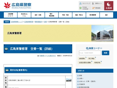 ランキング第1位はクチコミ数「0件」、評価「0.00」で「広島東警察署 向洋駅前交番」