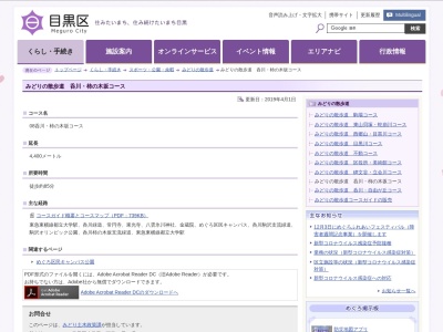 みどりの散歩道 呑川・柿の木坂コース(日本、東京都目黒区)