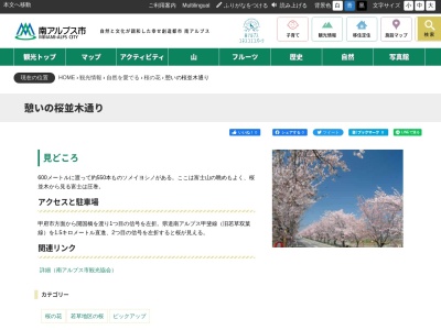 ランキング第4位はクチコミ数「0件」、評価「0.00」で「憩いの桜並木通り」