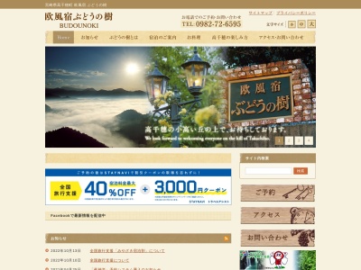 欧風宿 ぶどうの樹(日本、〒882-1102宮崎県西臼杵郡高千穂町押方１２２２)