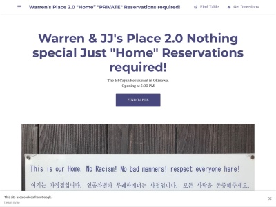 ランキング第3位はクチコミ数「0件」、評価「0.00」で「Warren & JJ's Place 2.0 Nothing Special, Just 